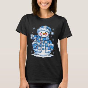 Camiseta Boneco de Neve Para Mulheres Homens Crianças Netos