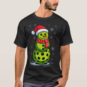 Camiseta Boneco de neve - pickleball engraçado natal pickle