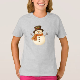 Camiseta Boneco de neve rústico vintage fofo