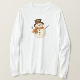 Camiseta Boneco de neve rústico vintage fofo