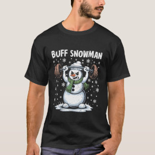 Camiseta Boneco de Neve Sarado de Natal Levantador de Peso