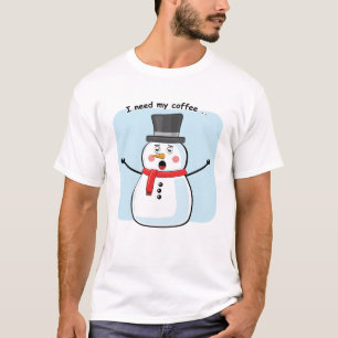 Camiseta Boneco de Neve Sonolento - Ilustração Divertida
