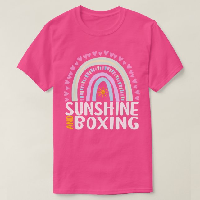 Camiseta Boneco de Sol e Arco-íris Cuto Boxing para Mulhere (Frente do Design)
