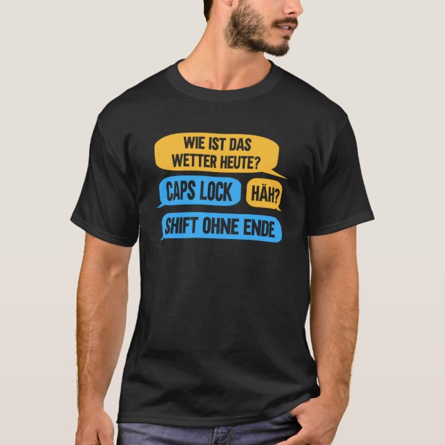 Camiseta Bonés Bloquear Shift Alemão ITler Programmer Admin (Frente)