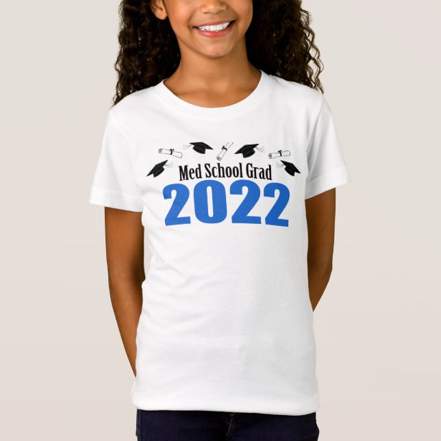 Camiseta Bonés E Diplomas Da Escola Med 2022 (Azul) (Frente)