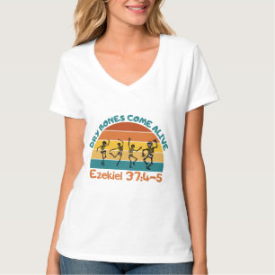 Camiseta Bones Secos Vêm Vivos Cristãos Halloween Engraçado