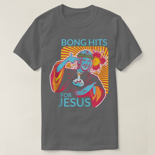 Camiseta Bong Bits Por Jesus Eu Engraçado Que Stonista Da T (Frente do Design)