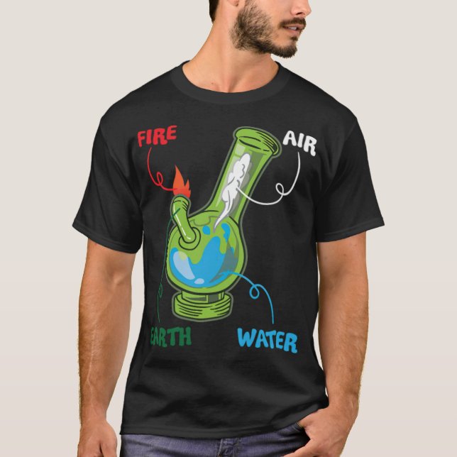 Camiseta Bong Elements Fire Water Earth Air Thc Weed bettin (Frente)