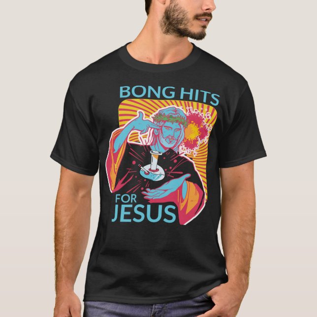 Camiseta Bong Hits Para Jesus Engraçado TCA Stoner Gift (Frente)