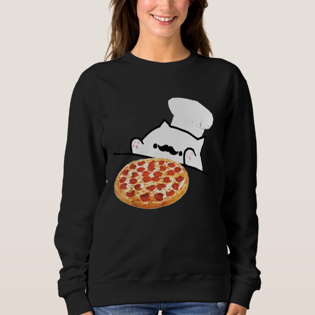 Camiseta Bongo Cat Pizza Chef Memórias de Tanque (Frente)