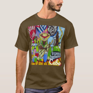 Camiseta Bongo Drums Havana Cuba Música Espanhola Engraçado