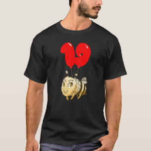 Camiseta Bonita Abelha 19º aniversário Festa Balão de Crian