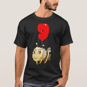 Camiseta Bonita Abelha 9º aniversário Festa Balão de Crianç