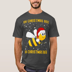 Camiseta Bonita abelha de Natal Oh Piada de Árvore de Natal