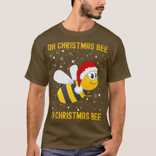 Camiseta Bonita abelha de Natal Oh Piada de Árvore de Natal