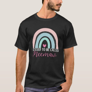 Camiseta Bonita Abençoada, Chamada Meemaw Boho Rainbow Mãe