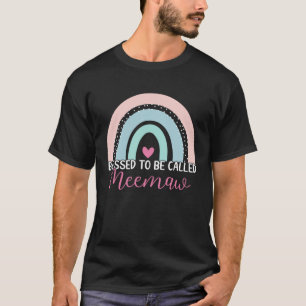 Camiseta Bonita Abençoada, Chamada Meemaw Boho Rainbow Mãe