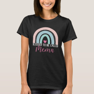 Camiseta Bonita Abençoada, Chamada Mema Boho Rainbow Mãe Gr
