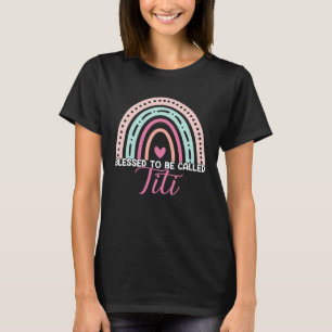 Camiseta Bonita Abençoada, Chamada Titi Rainbow Mãe Avó