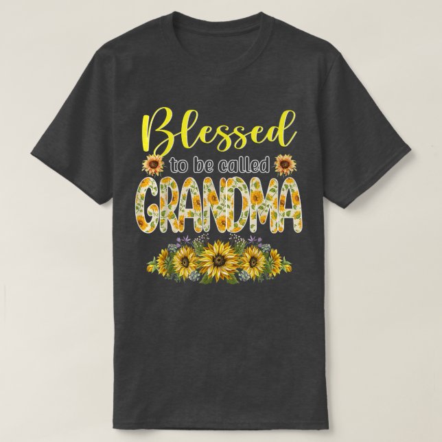 Camiseta Bonita Abençoada, Chamada Vovó Girassóis (Frente do Design)