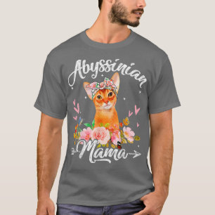 Camiseta Bonita Abissínia Mãe Gata Dia de as mães Flores Mã