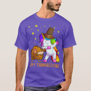 Camiseta Bonita Ação De Graças Do Unicórnio Para Meninas Pi