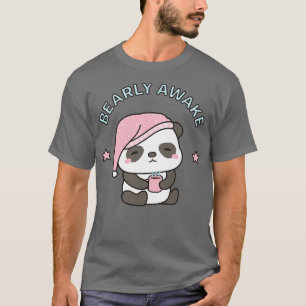Camiseta Bonita Acorda Sleepy Panda com Café e Nig