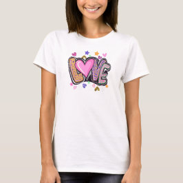 Camiseta Bonita Artsy LOVE - Dia do Namorados