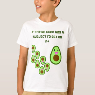 Camiseta Bonita Avocado Guac Engraçada Piada escolar de cr