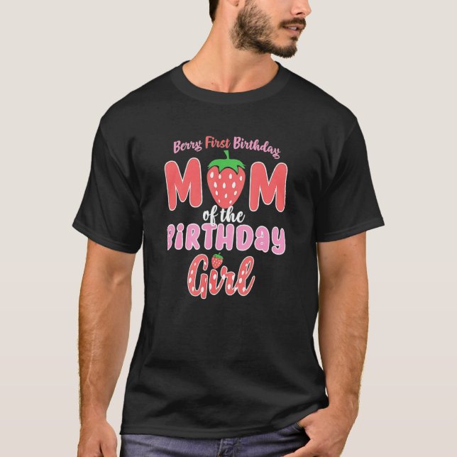 Camiseta Bonita Berry Primeiro Aniversário Mãe Da Rapariga  (Frente)
