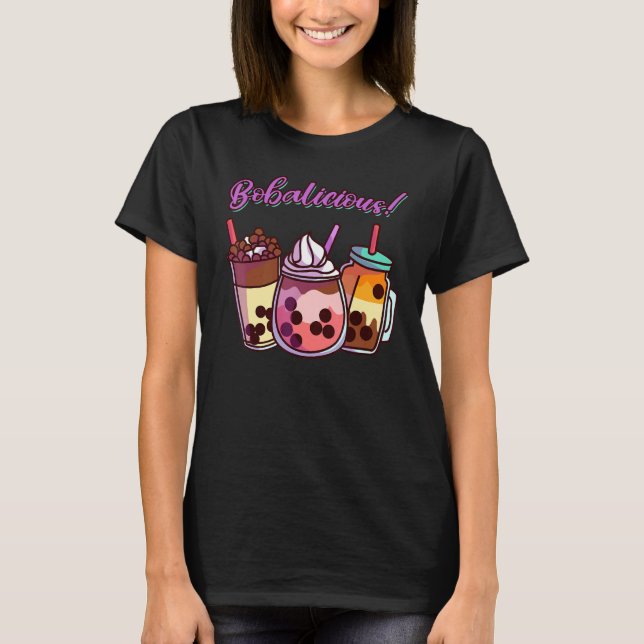 Camiseta Bonita Boba Bubble Tea Bobalicious (Frente)
