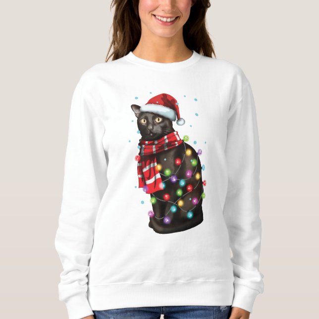 Camiseta Bonita Bomba Gato Engraçado Presentes de Natal (Frente)