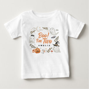 Camiseta Bonita Boo de Aniversário do Halloween! Sou Dois B