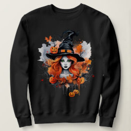 Camiseta Bonita Bruxa Olhada Verde com Pumpkins