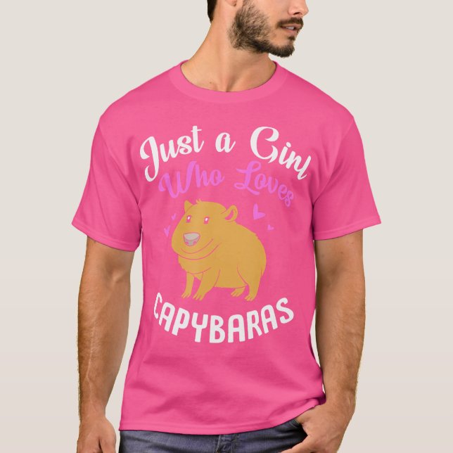 Camiseta Bonita Capybara Só Uma Menina Que Ama Capybaras (Frente)