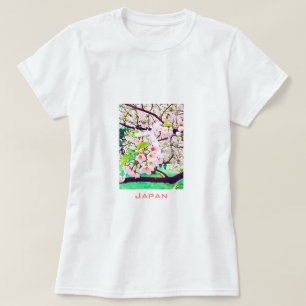 Camiseta Bonita cereja rosa floresce viagem do Japão