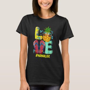 Camiseta Bonita Chinelos De Vida Da Nana Hippie Pineapple S