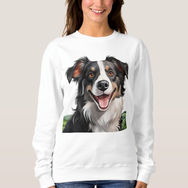 Camiseta Bonita collie de borda sorridente (Frente)