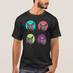 Camiseta Bonita Cores de Cabra Curta Britânica De Gato Engr