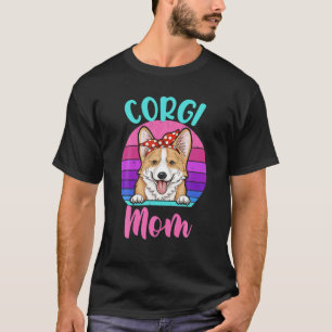 Camiseta Bonita Corgi Mãe Arco Colorida Cachorro Arco-Íri