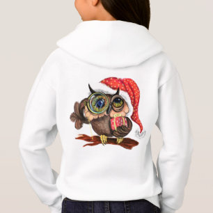 Camiseta Bonita coruja de Natal com chapéu e presente - En