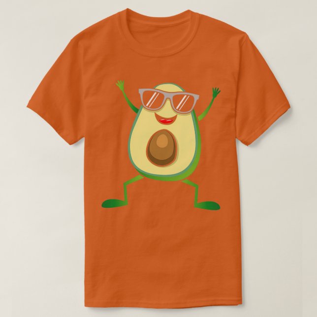 Camiseta Bonita dança Legal Avocado Vegan Comida Gráfico Gu (Frente do Design)
