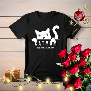 Camiseta Bonita design mulher branca amante branco de gatos