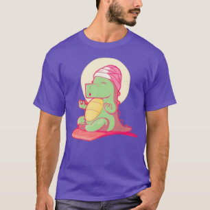 Camiseta Bonita Dino Yoga Yoga Flexibilidade do tapete Engr