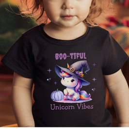 Camiseta Bonita Diversão de Halloween Unicorn Boo Bonito Vi