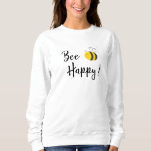 Camiseta Bonita Diversão Seja feliz com stripey Bumble Bee