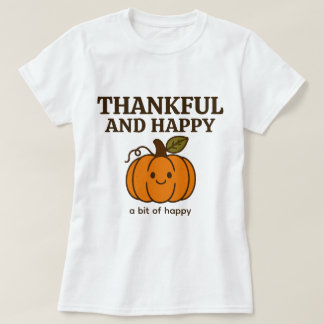 Camiseta Bonita doodle de Abóbora de outono "Graças e Feliz