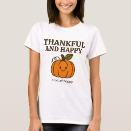 Camiseta Bonita doodle de Abóbora de outono "Graças e Feliz