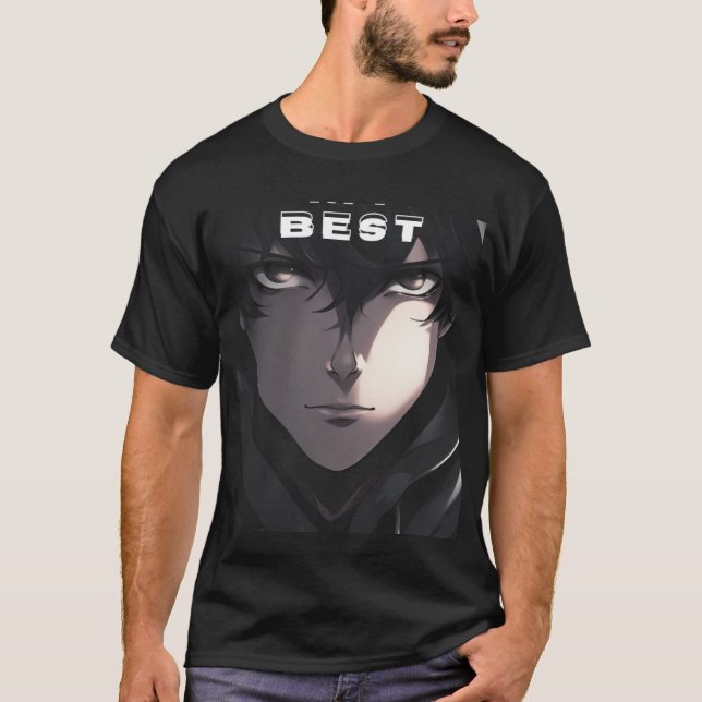 camiseta bonita e cor preta e meio desalinhada. (Frente)