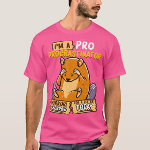 Camiseta Bonita e Engraçada Sou um Pró-Procrastinador Hamst